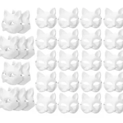 30 st Masquerade Blanka Mask Kattmasker Kostym Cosplay Mask DIY Omålade Kattmask> Masker