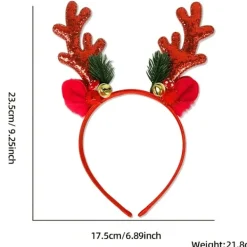 FMYSJ 10 st MICRENCY Jul Ren LED Pannband - Festliga Julfesttillbehör med Röda & Vita Horn, Gröna Löv & Lampor för Jul (FMY) | Fyndiq><noscript><img width=