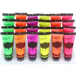 24 st miljövänliga ansiktsfärger som lyser i mörkret, 10 ml, för VM-fans> Smink