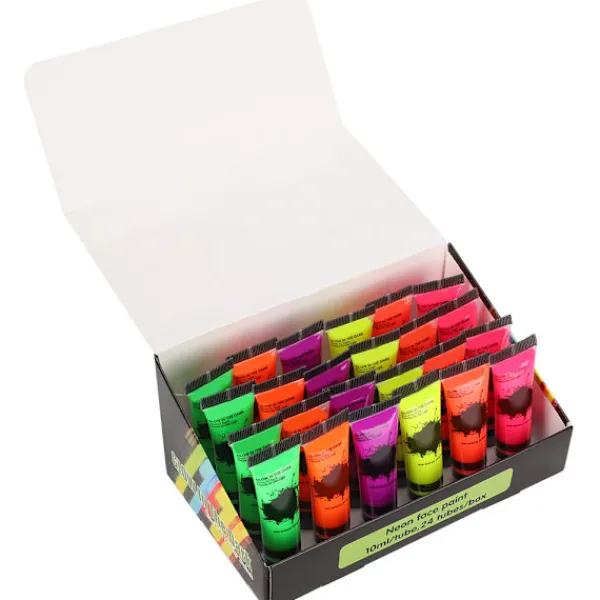 24 st miljövänliga ansiktsfärger som lyser i mörkret, 10 ml, för VM-fans> Smink