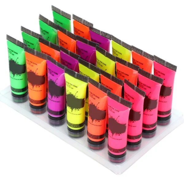 24 st miljövänliga ansiktsfärger som lyser i mörkret, 10 ml, för VM-fans> Smink