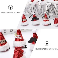 8 st Mini Julhatt Hårklämma Julhatt Hårband Glitter Tomtehatt Hårklämmor Hårprydnad Hårband Tomtehatt för Barn Vuxna Jultomte><noscript><img width=