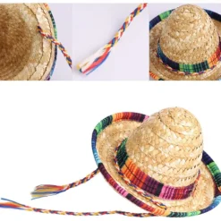 8 st Mini Sombrero Partyhattar Fiesta Party Dekorationer Festtillbehör Sombrero Kostymhattar för Bord, Dockor, Hundar - 5,9 Tum><noscript><img width=