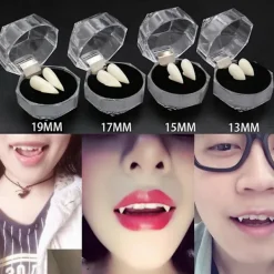 2 st 13/15/17/19mm Halloween falska vampyrtänder huggtänder proteser rekvisita festdekoration TSUNDEAU 17mm><noscript><img width=