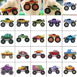 Estone 20 st Monster Truck Tatueringar Klistermärken Födelsedagsfest Favörer Godisväska Fyllningar> Smink