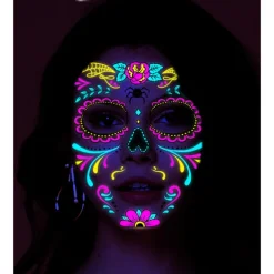 8 st Musikfestival Fluorescerande Fjäril Vattentät Ansiktsdekal Maskeradfest Neon Tatueringsdekal> Smink