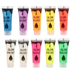 Woosien 10 st Nagel Fluorescerande Pulver DIY Kroppskonst Målarfärg Tryckande Glödande Verktyg> Smink