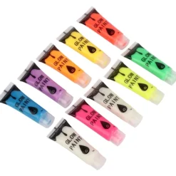 Woosien 10 st Nagel Fluorescerande Pulver DIY Kroppskonst Målarfärg Tryckande Glödande Verktyg> Smink