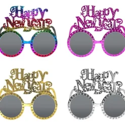 4 st Nyårsglasögon, Festliga Nyårsglasögon, 2025 Glasögon, Nyhetsglasögon, Roliga Fotobåsrekvisita> Tillbehör