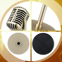 FMYSJ 4 st Retro Mikrofonrekvisita Modell Vintage Mikrofon Antik Mikrofon Leksaksmikrofon Scenbord (FMY)> Tillbehör