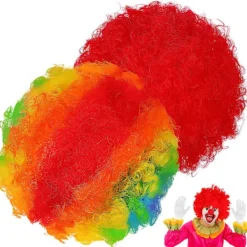 2 st Roliga Clown Afro Peruker Regnbåge Galna Peruker Retro Stil Disco Temafest Kostym Peruker> Peruker