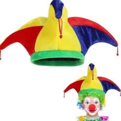 2 st Roliga Clownhattar med Klockor Clown Cosplay Kostymtillbehör Rekvisita> Huvudbonader