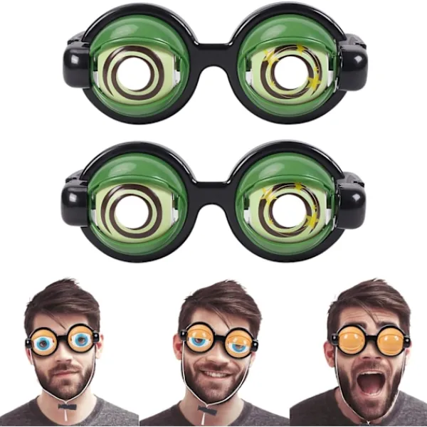 2 st Roliga Glasögon för Vuxna Galna Ögon Glasögon Googly Ögon Glasögon Vuxenstorlek Dumma Solglasögon Med Blinkande Ögonboll På> Tillbehör