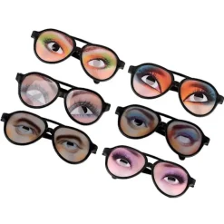 6 st roliga glasögon med ögon festglasögon för barn vuxna (slumpmässigt mönster)><noscript><img width=