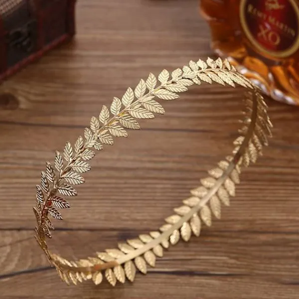 3 st romersk kejsare lagerkrans krona guld blad pannband kostym del> Huvudbonader