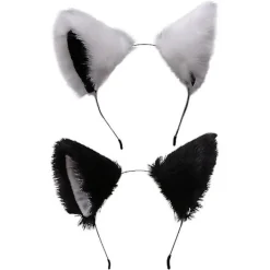 2 st rävöron pannband söta plysch djuröron hårband för barn kvinnor födelsedagsfest tillbehör> Huvudbonader