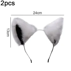2 st rävöron pannband söta plysch djuröron hårband för barn kvinnor födelsedagsfest tillbehör> Huvudbonader
