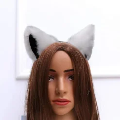 2 st rävöron pannband söta plysch djuröron hårband för barn kvinnor födelsedagsfest tillbehör><noscript><img width=