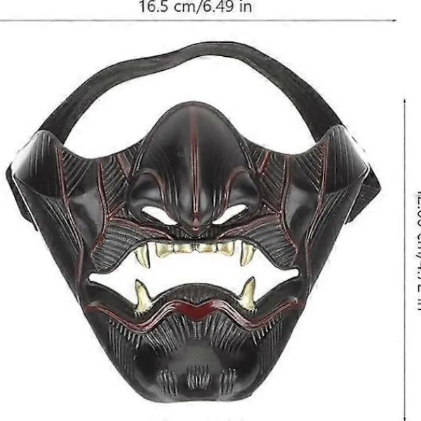1 st Samurai Mask Ghost of Tsushima Mask Ond Demon Kabuki Samurai Oni Mask för Halloweenfestrekvisita> Masker