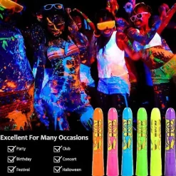 12 st Självlysande Ansikts- och Kroppsfärg, UV Svart Ljus Självlysande Sminkset><noscript><img width=