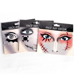 4 st skrämmande ansiktsstickers ögonstickers Halloween kostymfest S> Smink