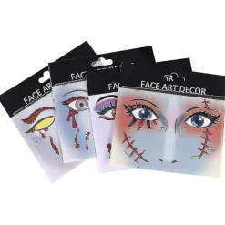4 st skrämmande blodiga ansiktsstickers Ögonstickers Halloween Kostymfest Tillbehör Cartoon Halloween Ansiktsstickers> Smink