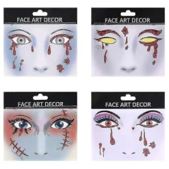 unbranded 4 st Skrämmande Blodiga Ansiktsdekaler Ögondekaler Halloween Kostymfesttillbehör Cartoon Halloween Ansiktsdekaler> Smink