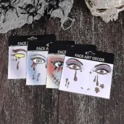 unbranded 4 st Skrämmande Blodiga Ansiktsdekaler Ögondekaler Halloween Kostymfesttillbehör Cartoon Halloween Ansiktsdekaler> Smink