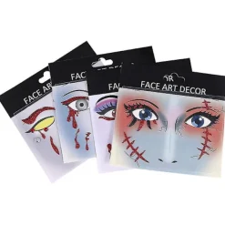 4 st skrämmande blodiga ansiktsstickers Ögonstickers Halloween Kostymfest Tillbehör Cartoon Halloween Ansiktsstickers> Smink