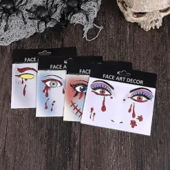 4 st skrämmande blodiga ansiktsstickers Ögonstickers Halloween Kostymfest Tillbehör Cartoon Halloween Ansiktsstickers><noscript><img width=