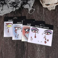 4 st Skrämmande Blodiga Ansiktsdekaler Ögondekaler Halloween Kostymfesttillbehör Cartoon Halloween Ansiktsdekaler><noscript><img width=