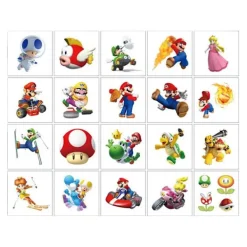 20 st Super Mario Temporära Tatueringar Klistermärken Godisväska Förmåner{f2}> Smink