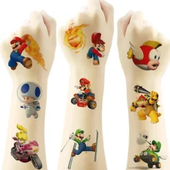 20 st Super Mario Temporära Tatueringar Klistermärken Godisväska Förmåner{f2}> Smink