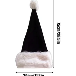 2 st svart tomteluva - Deluxe svart och vit julmössor för vuxna -xx><noscript><img width=