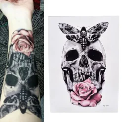 1 st Svart Vattentät Temporär Tatuering Klistermärke på Kropp Ben Vattenöverföring Sexig Spetsstrumpa Falsk Flash Tatuering för Flicka Kvinnor> Smink