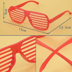 12 st 80-tals Party Solglasögon med Spjälor i Neonfärger, Ljusa Färger><noscript><img width=