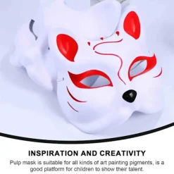 3 st Therian masker vita kattmasker tomma DIY Halloween mask djur, kattmask><noscript><img width=