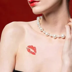 6 st Tillfälliga klistermärken Sexiga läppar Mönster Vattentäta klistermärken Kroppsdekorationer Klistermärken> Smink