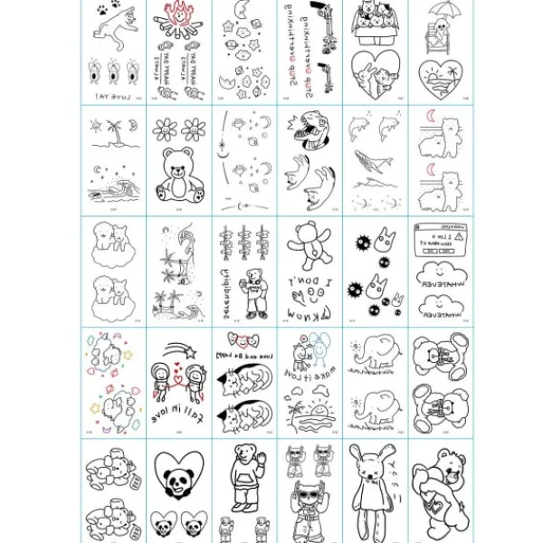 Superp 30 st tillfälliga tatueringar Fake tattoos fake fake tattoo flerfärgad stil1> Smink