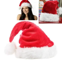 1 st tomteluva röd fluffig jul> Huvudbonader