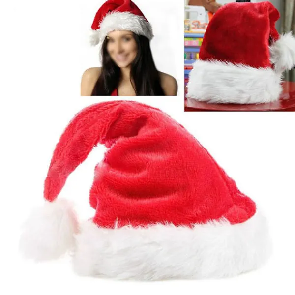 1 st tomteluva röd fluffig jul> Huvudbonader
