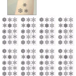 12 st trendiga vita och svarta jul ansiktsklistermärke tatueringsdekaler tatueringsklistermärken semester konstklistermärken (som bilden visas)> Smink