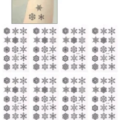 12 st trendiga vita och svarta jul ansiktsklistermärke tatueringsdekaler tatueringsklistermärken semester konstklistermärken (som bilden visas)> Smink