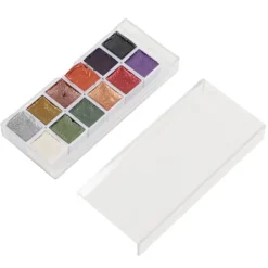 12 st Vattenfärgset Retro Metall Portabel Högpigment Konstmaterial för Studenter Vuxna Konstnärer> Smink