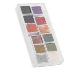 12 st Vattenfärgset Retro Metall Portabel Högpigment Konstmaterial för Studenter Vuxna Konstnärer><noscript><img width=