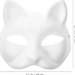 30 st vita kattmask vita rävmask djur halv ansiktsmaskerad mask papper omålad tom DIY halloweenmask för maskerad rollspel fest-WELLNGS 30pcs><noscript><img width=