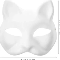 30 st vita kattmasker vita rävmasker djur halv ansiktsmaskerad mask papper omålad tom DIY halloweenmask för maskerad rollspel fest[YDE] 30pcs><noscript><img width=