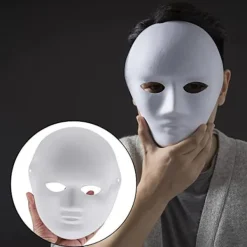 10 st vita målningsbara pappersmasker, gör-det-själv-masker av pappersmassa, målade masker för gör-det-själv-halloween Mardi Gras-fest><noscript><img width=