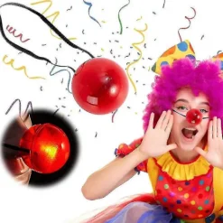 3 st Vuxen Barn Ljus Lysande Röd Näsa Led Clown Näsa Utklädningsrekvisita Scenrekvisita, 100% Helt Ny><noscript><img width=