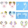 7 Stilar Återanvändbar Ansiktsmålningsstencil Set Blomma Fjäril Kroppsmålningsmall> Smink